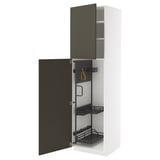 Armoire de cuisine METOD avec portes havstorp noires et beiges, organisateurs coulissants, cadre robuste et charnières à encliquetage.
