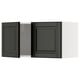 Portes d’armoires de cuisine noires avec bords biseautés et design moderne.