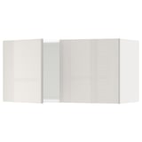Une armoire de cuisine blanche et moderne avec une finition brillante.