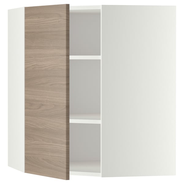 Armoire murale d’angle moderne, étagère réglable, options de porte personnalisées.