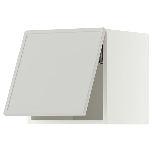 METOD Élément mural horizontal, blanc/Aspudden gris clair, 40x40 cm