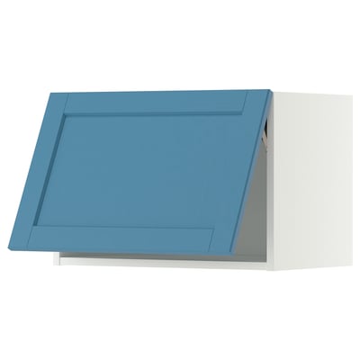 METOD Élément mural horizontal, blanc/Lerhyttan bleu, 60x40 cm