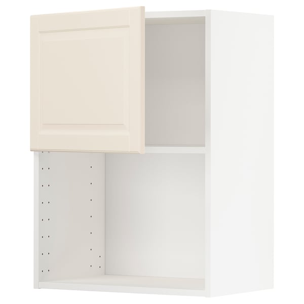 Armoire METOD, blanc cassé, carrée, design à deux portes avec étagères réglables.