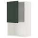 Armoire de cuisine METOD, blanche avec porte vert foncé, forme carrée.