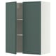 METOD Élément mural tablettes/2portes, blanc/Aspudden gris-vert foncé, 80x100 cm