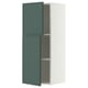 METOD Élément mural tablettes/2portes, blanc/Aspudden gris-vert foncé, 40x100 cm