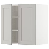Armoire de cuisine METOD blanche avec portes en lerhyttan gris clair, design classique.