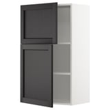 Armoire de cuisine moderne : METOD en gris foncé avec bords biseautés et étagères réglables.