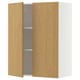 METOD Élément mural tablettes/2portes, blanc/Sinarp plaqué chêne, 80x100 cm