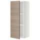 Armoire de cuisine METOD, blanche et marron clair, rectangulaire, avec une porte ouverte, texture bois.