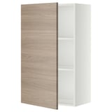 Armoire de cuisine EvenMETOD, façade en noyer brun clair, côtés blancs, rectangulaire, avec étagère réglable.