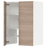 Une armoire de cuisine METOD avec une surface à motif noyer et un intérieur blanc.