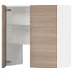 Armoire ouverte en bois clair, intérieur blanc, étagère réglable.