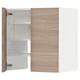 Armoire METOD : finition grain de bois, 3 étagères, porte s’ouvrant vers l’intérieur avec options de montage gauche/droite.