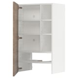 Armoire METOD blanche avec porte en bois et 3 étagères.