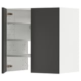 Armoire de cuisine moderne en noir, dotée d’un design élégant avec des étagères réglables et une construction robuste.