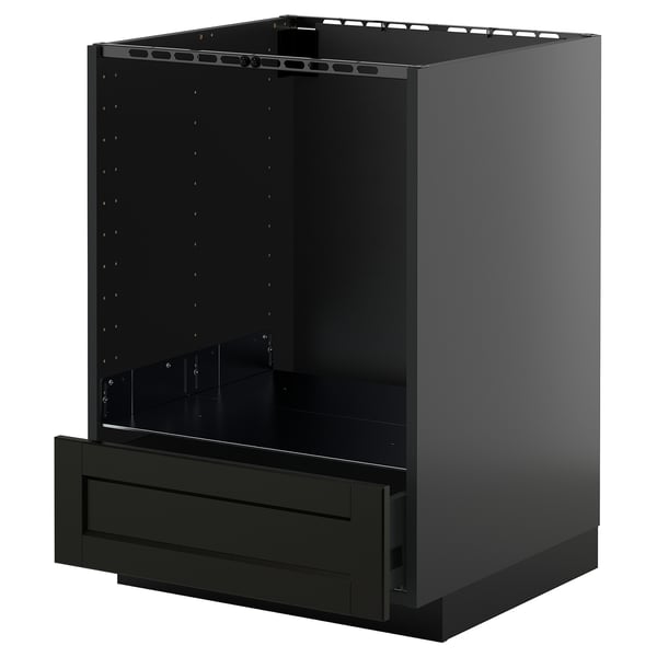 Armoire de cuisine METOD noire avec un tiroir, design moderne.