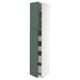 METOD / MAXIMERA Armoire 2 portes/4 tiroirs, blanc/Aspudden gris-vert foncé, 40x60x220 cm