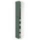METOD / MAXIMERA Armoire 2 portes/4 tiroirs, blanc/Aspudden gris-vert foncé, 40x60x240 cm