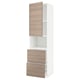 Meuble de cuisine METOD, bois clair, design moderne, cadre blanc, deux tiroirs, une étagère, look épuré.