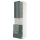 Armoire de cuisine ikea METOD gris-vert avec brillant, une porte, deux tiroirs, cadre blanc.