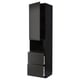 Armoire de cuisine moderne ikea METOD noire avec tiroirs et étagères, design élégant.