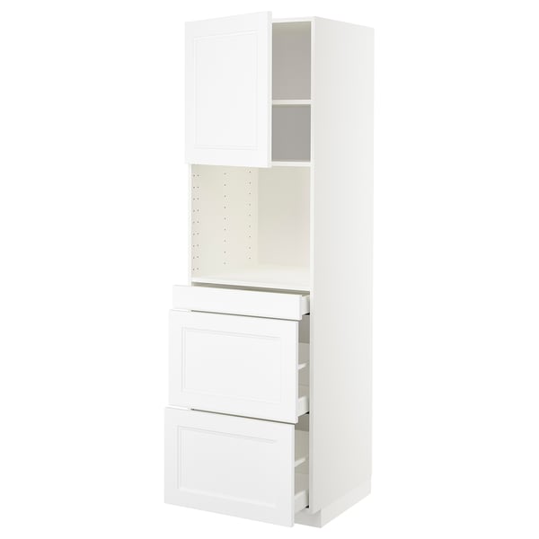 Meuble de cuisine METOD blanc avec tiroirs et armoire, design moderne.