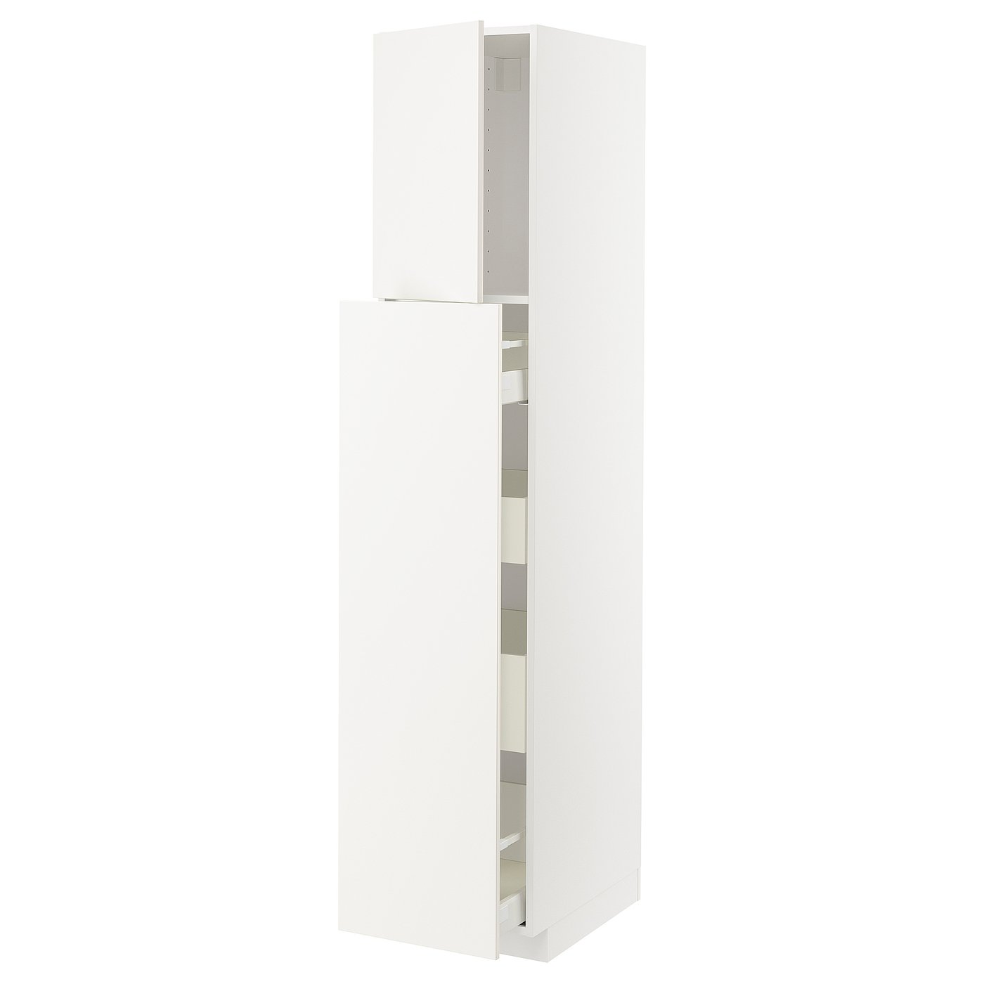 METOD / MAXIMERA élément armoire av 1p/4t coulissant, blanc/Veddinge blanc, 40x60x200 cm - IKEA