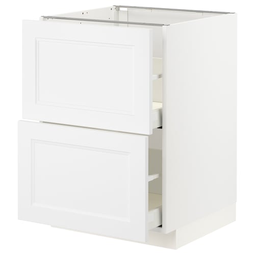 Armoire de cuisine METOD blanche avec tiroirs coulissants.