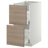 Armoire de cuisine METOD blanche avec deux tiroirs effet bois.