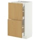 IKEA METOD Armoire de cuisine blanche et bois avec tiroirs, design moderne.