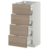 Armoire de cuisine moderne METOD en blanc avec quatre tiroirs en bois, design élégant, rangement intelligent.