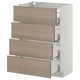 Armoire de cuisine METOD avec 4 tiroirs en bois à fermeture automatique.