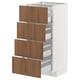 Armoire METOD blanche avec quatre tiroirs en bois.