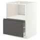 METOD / MAXIMERA Élément bas pr électroménager intég, blanc/Voxtorp gris foncé, 60x60 cm