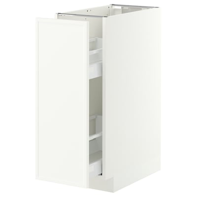 METOD / MAXIMERA Élément bas+rgts coulissants, blanc/Aspudden blanc mat, 30x60 cm