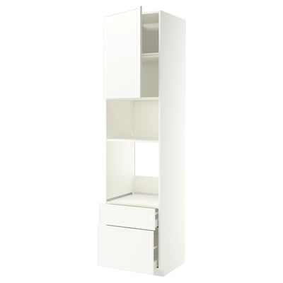 METOD / MAXIMERA Élément haut pour électroménager, blanc/Aspudden blanc mat, 60x60x240 cm