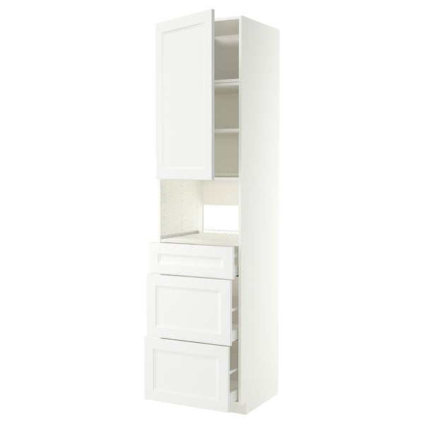 METOD / MAXIMERA Élément haut pour électroménager, blanc/Axstad blanc mat, 60x60x240 cm