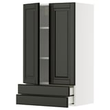 Meuble de cuisine METOD en noir avec deux portes et deux tiroirs, design moderne et élégant.