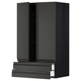 Armoire de cuisine Ikea METOD noire avec tiroirs à ouverture par pression.