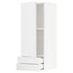 Armoire de cuisine blanche avec étagères et tiroirs, design moderne.