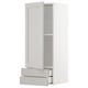 Armoire de cuisine METOD blanche avec deux tiroirs et étagère réglable.