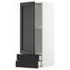 Armoire de cuisine Ikea METOD, frêne teinté noir, rectangulaire, avec étagère et tiroir réglables.