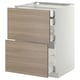 Armoire de cuisine moderne : METOD avec tiroirs en bois clair, base blanche, design épuré.