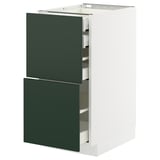 Armoire de cuisine METOD, tiroirs carrés blancs et verts