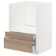 METOD / MAXIMERA Meuble pour micro combi/tiroirs, blanc/Brokhult gris clair, 60x60 cm