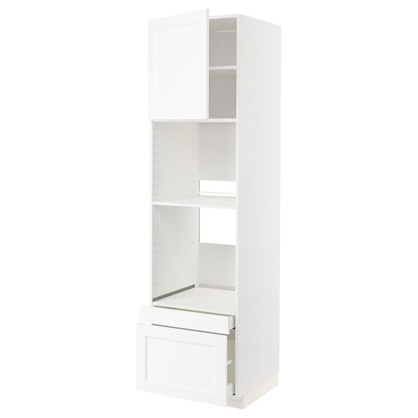 Armoire de cuisine METOD blanche avec étagères et tiroir.