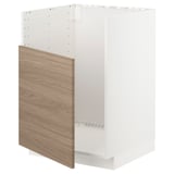 Armoire de cuisine METOD, blanche avec façade en noyer.