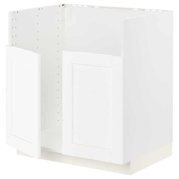 Armoire de cuisine METOD blanche. Design carré et élégant avec panneaux superposés.