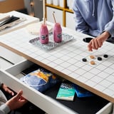 MICKE Bureau, blanc/anthracite, 105x50 cm